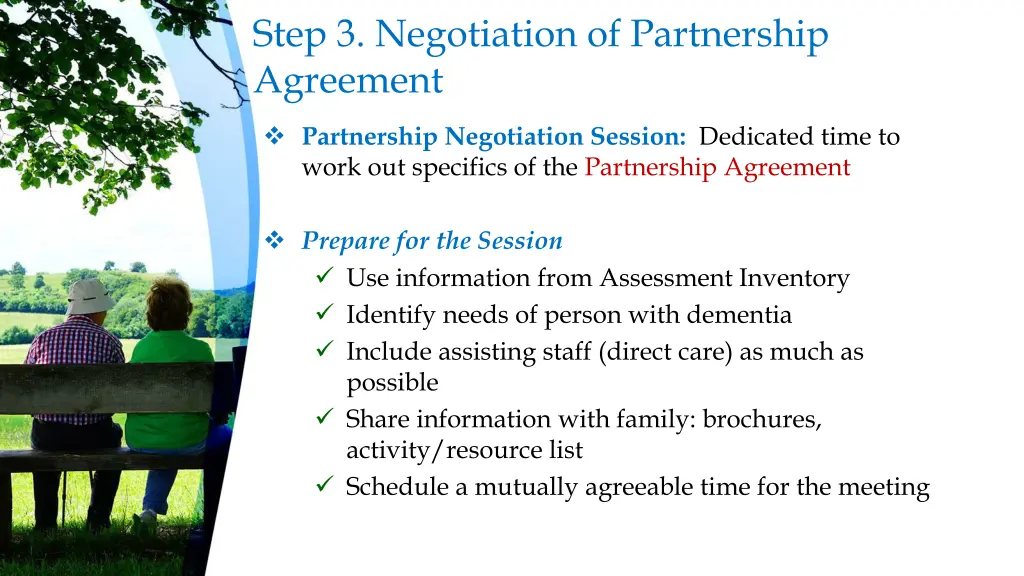step 3 negotiation of partnership agreement