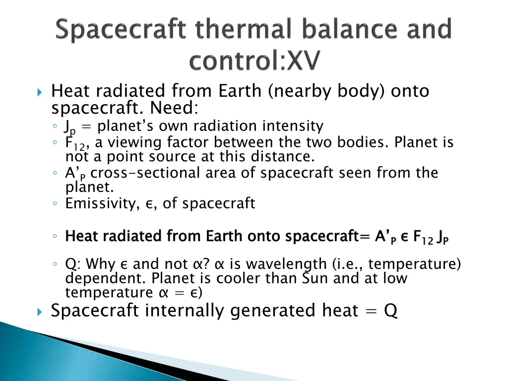 heat radiated from earth nearby body onto