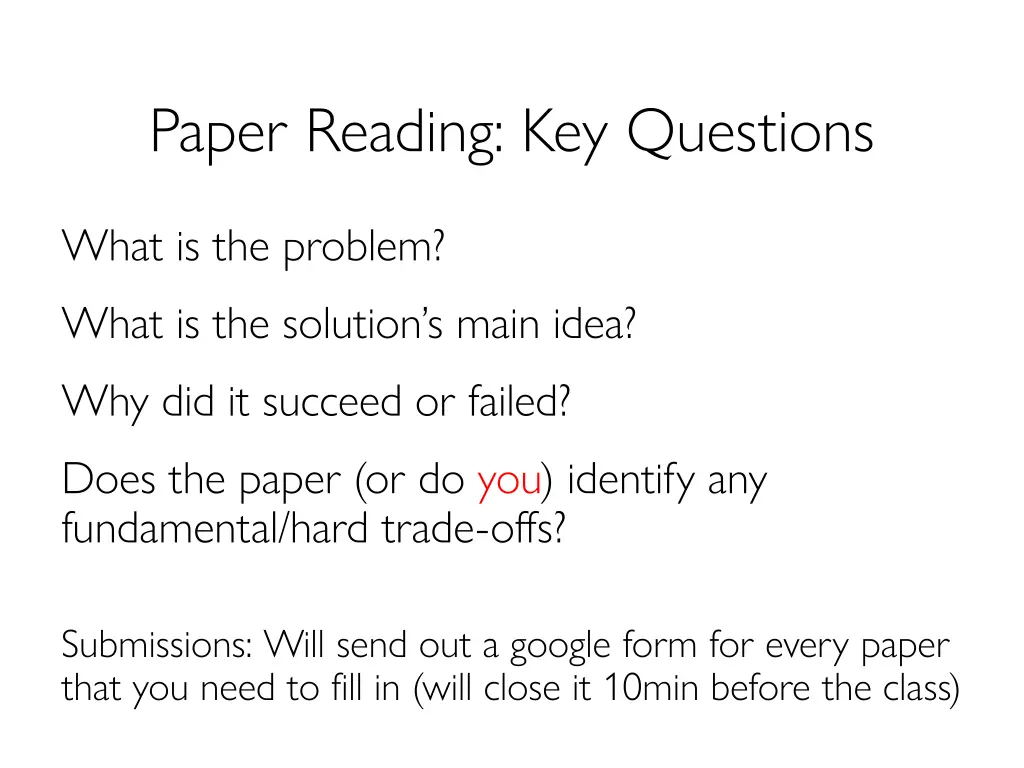 paper reading key questions