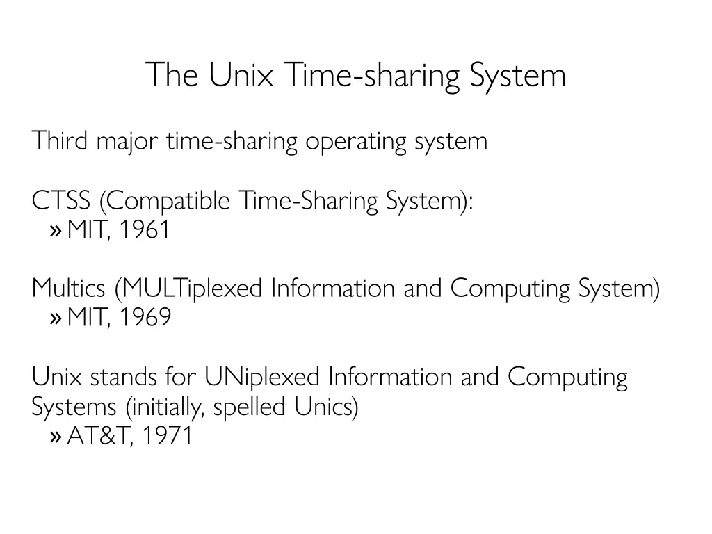 the unix time sharing system