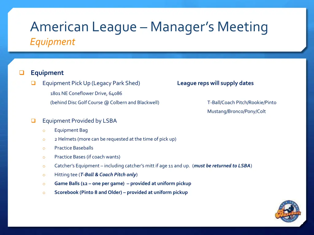american league manager s meeting equipment