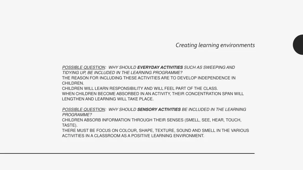 creating learning environments 1
