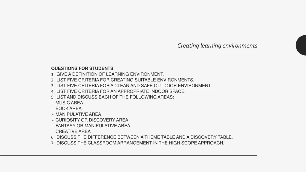creating learning environments 12