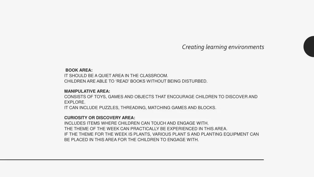 creating learning environments 7