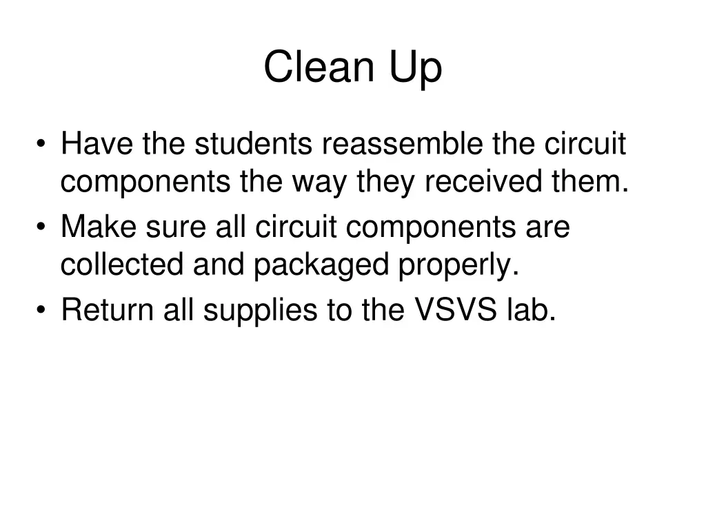 clean up