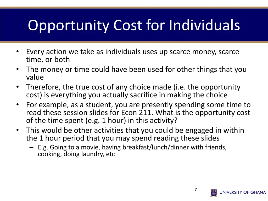 opportunity cost for individuals