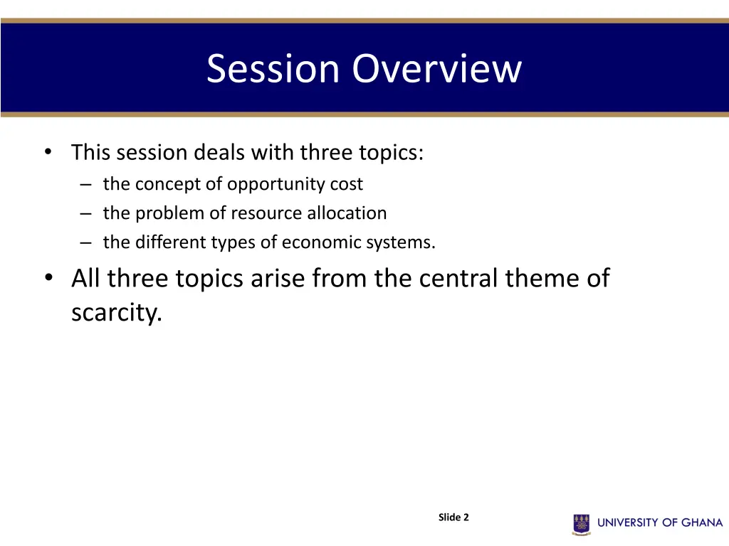 session overview