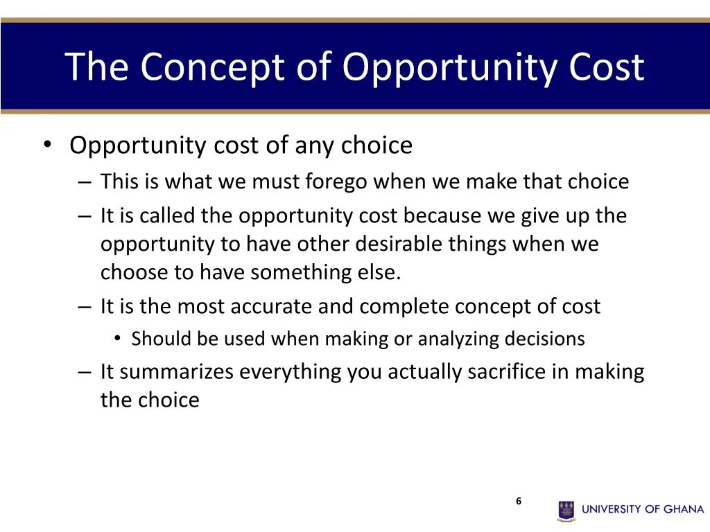 the concept of opportunity cost