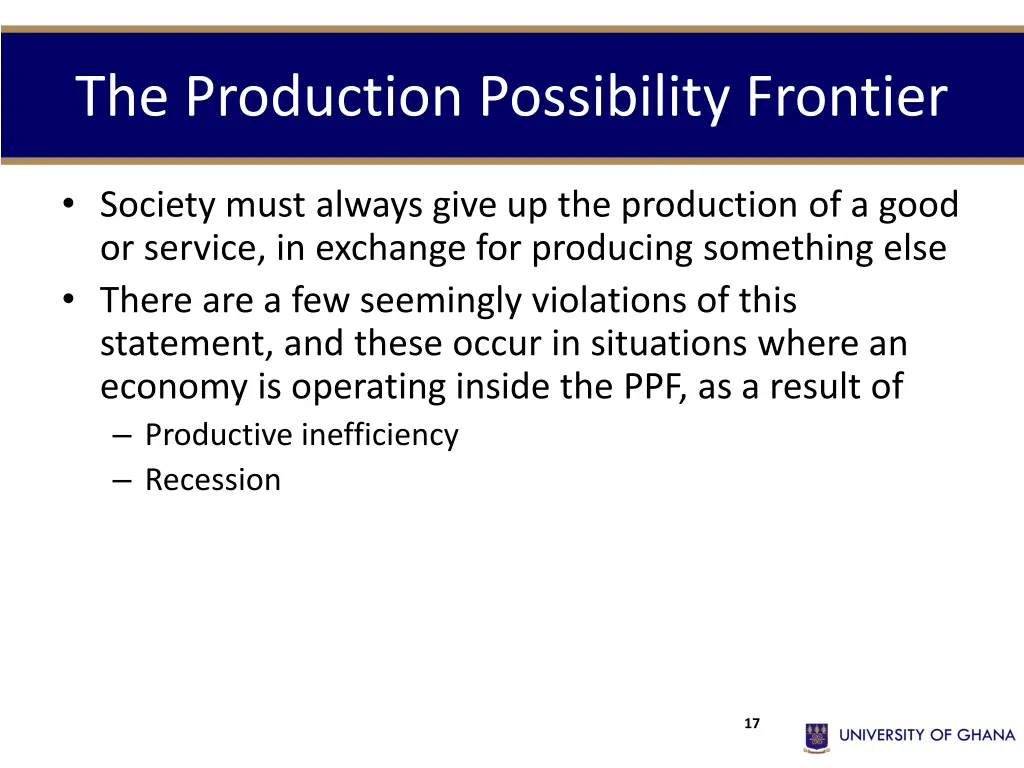 the production possibility frontier