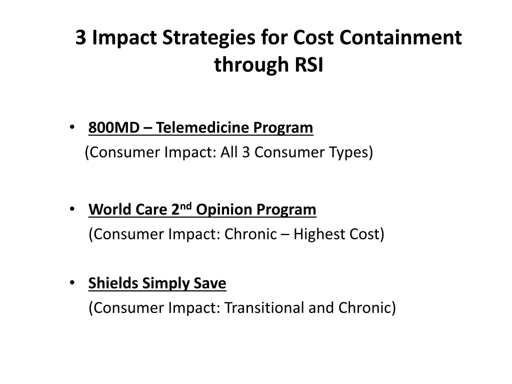 3 impact strategies for cost containment through