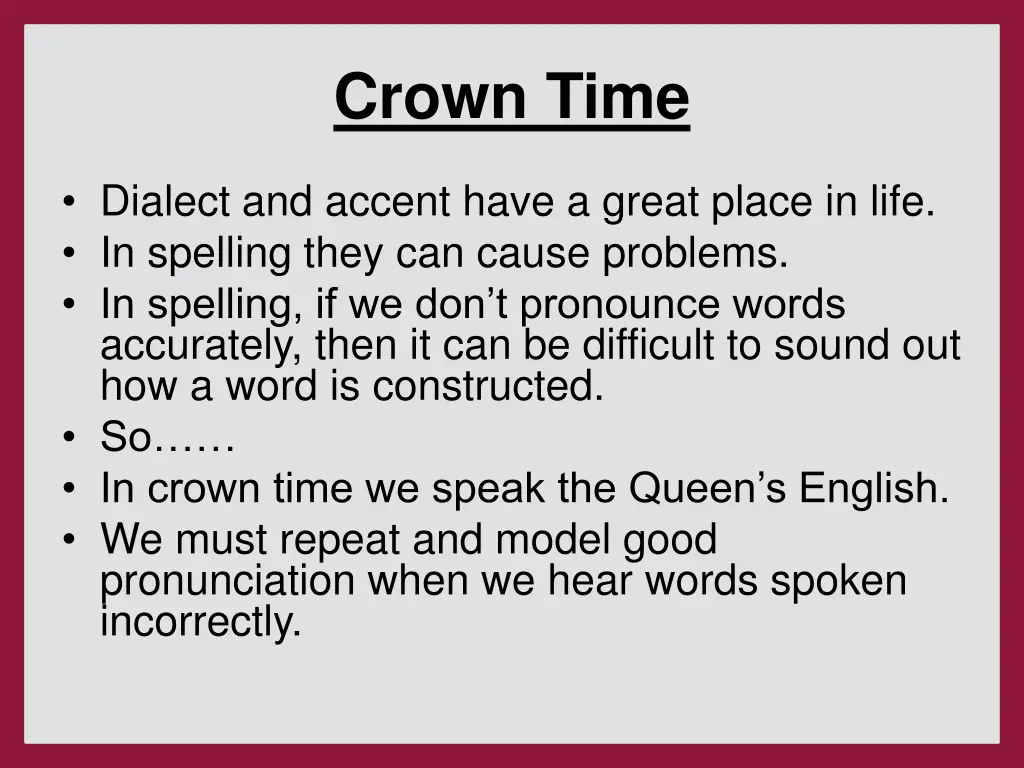crown time