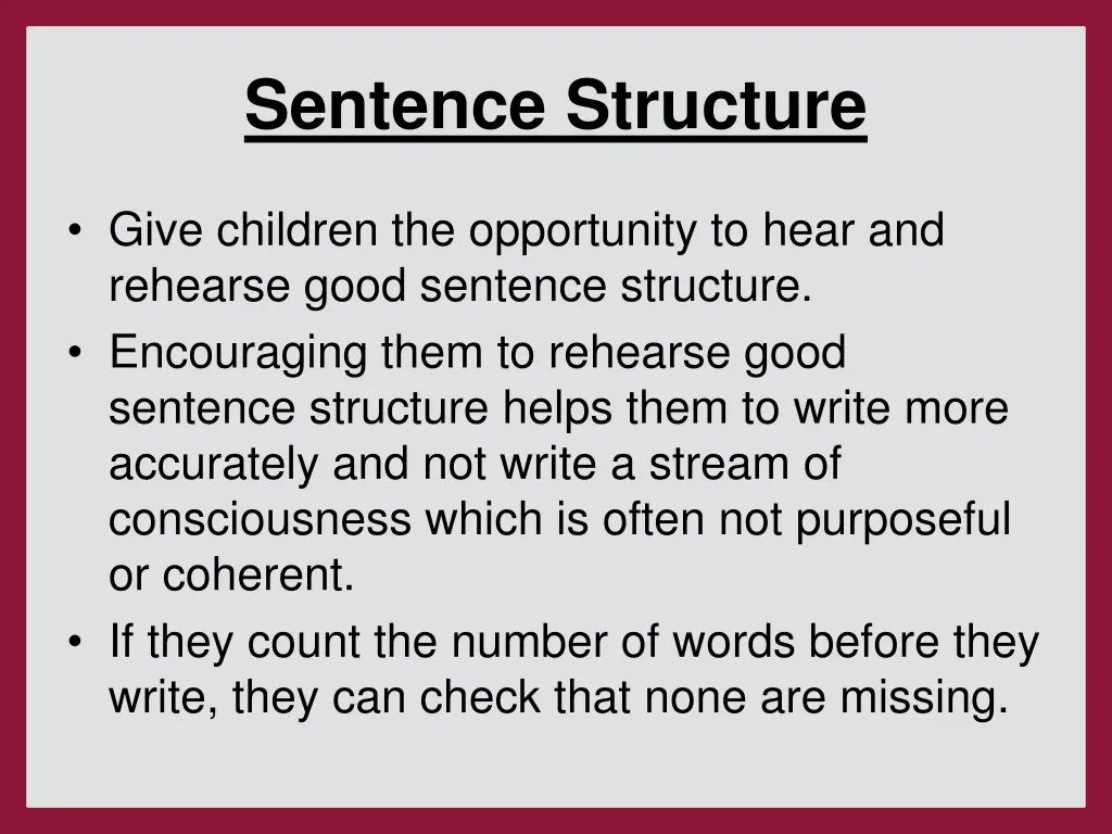 sentence structure