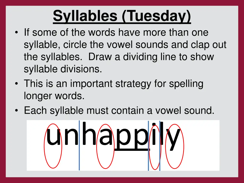 syllables tuesday if some of the words have more