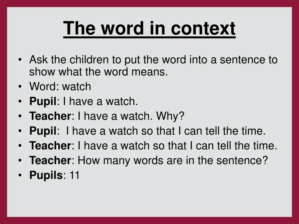 the word in context