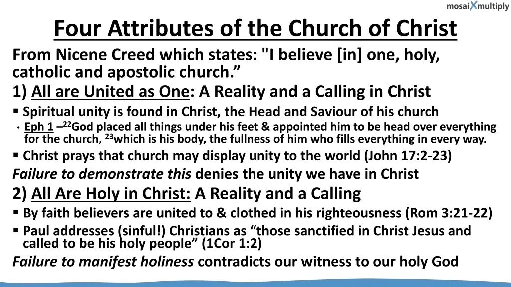 four attributes of the church of christ