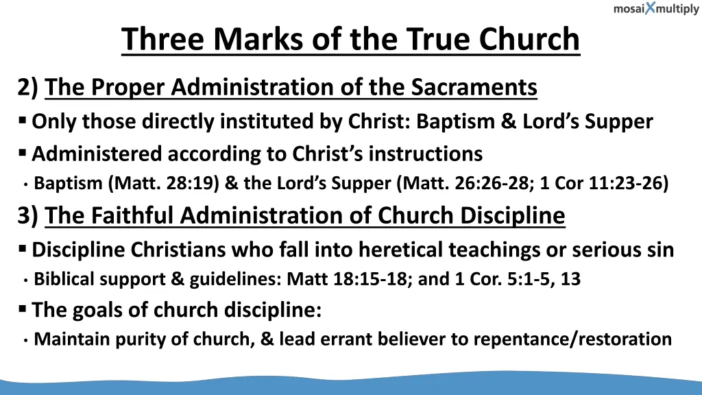 three marks of the true church 1