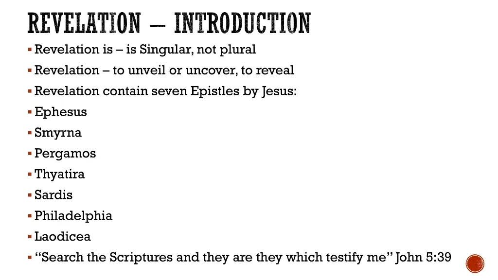 revelation introduction revelation is is singular