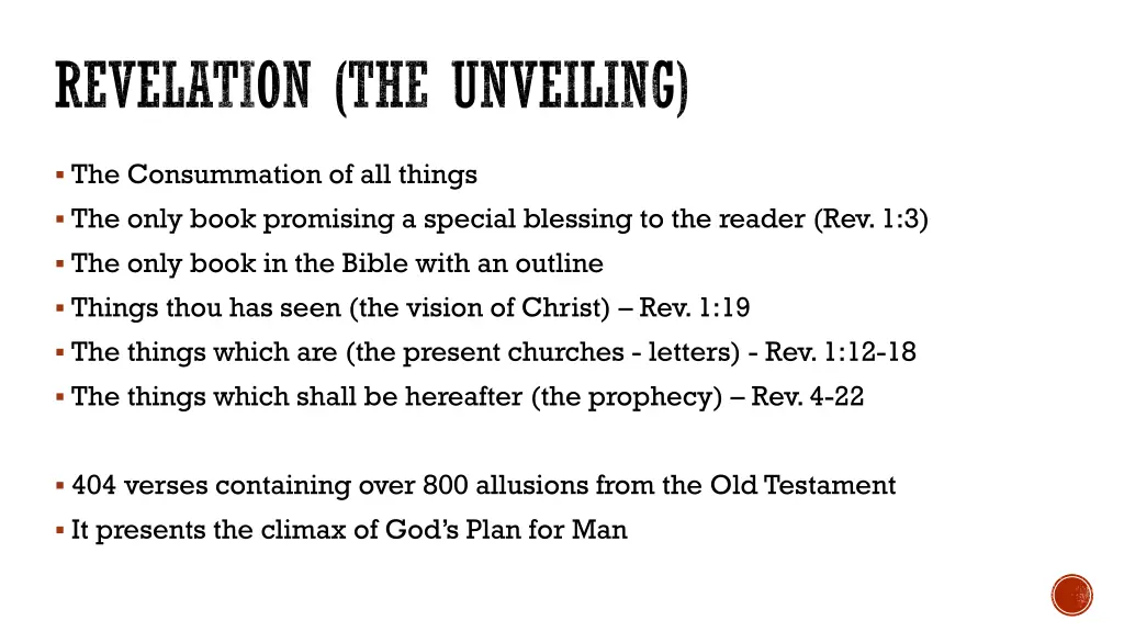revelation the unveiling