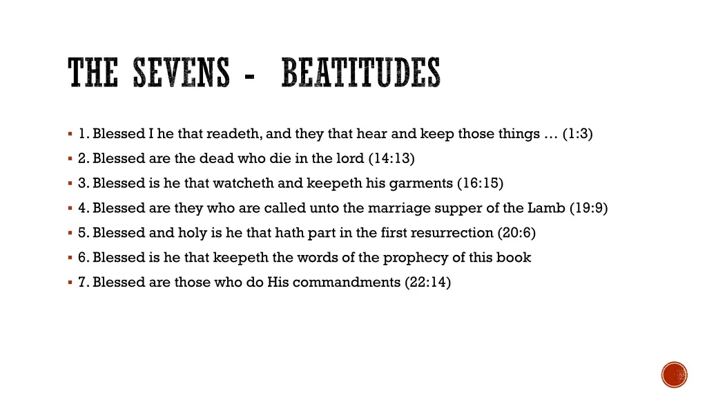 the sevens beatitudes