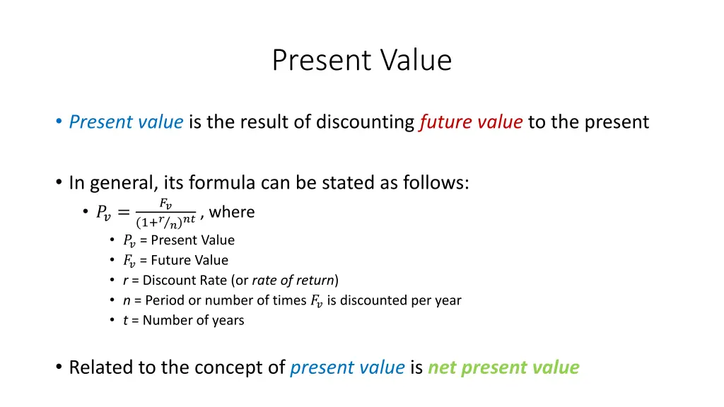 present value
