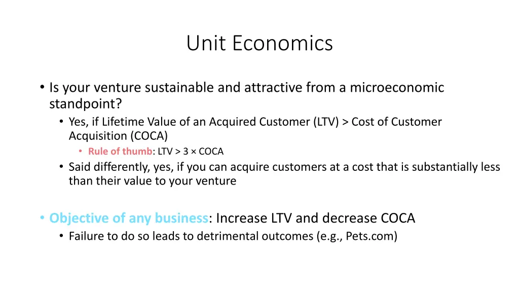 unit economics