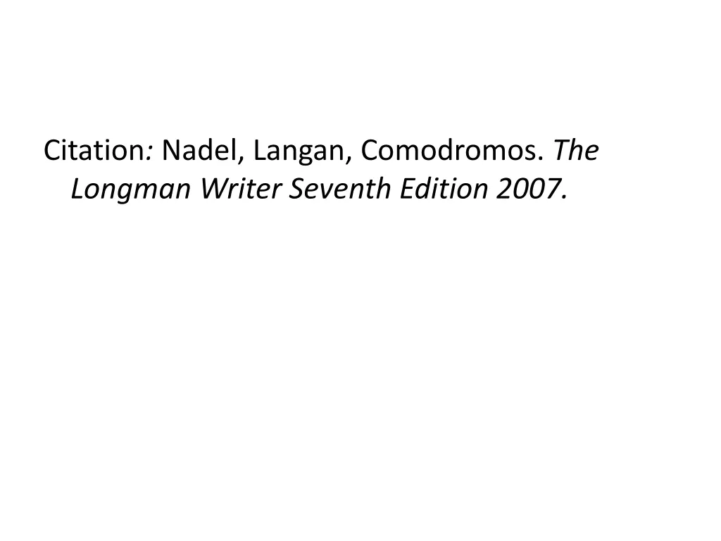 citation nadel langan comodromos the longman