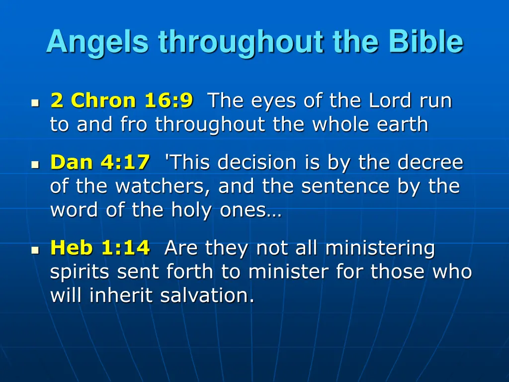 angels throughout the bible