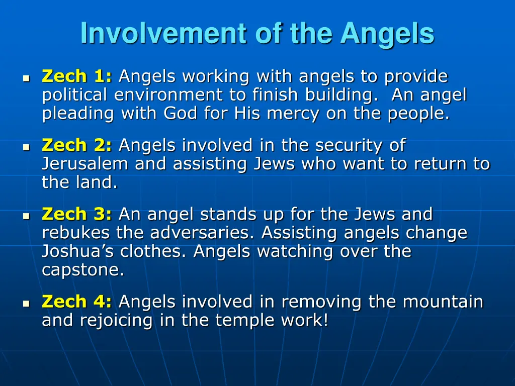 involvement of the angels