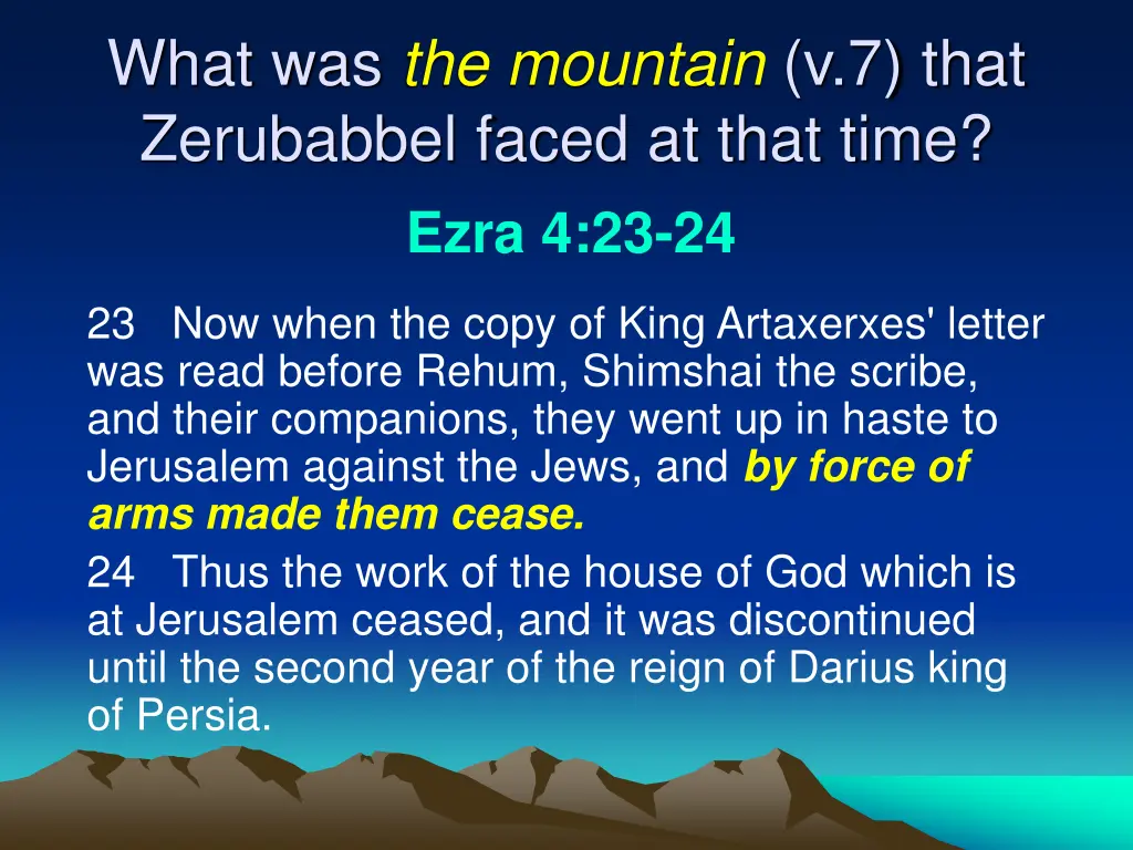 what was the mountain v 7 that zerubabbel faced