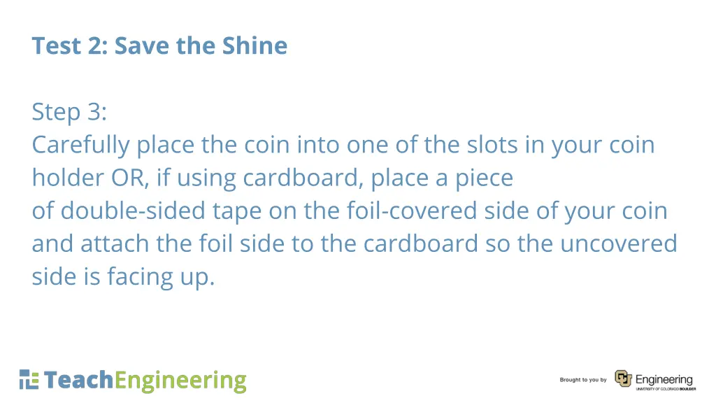test 2 save the shine 3