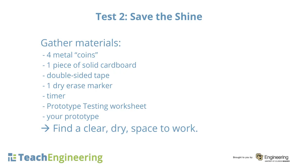 test 2 save the shine