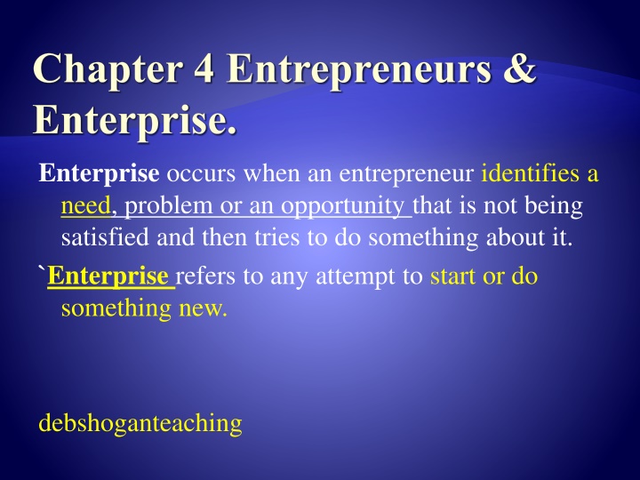 chapter 4 entrepreneurs enterprise