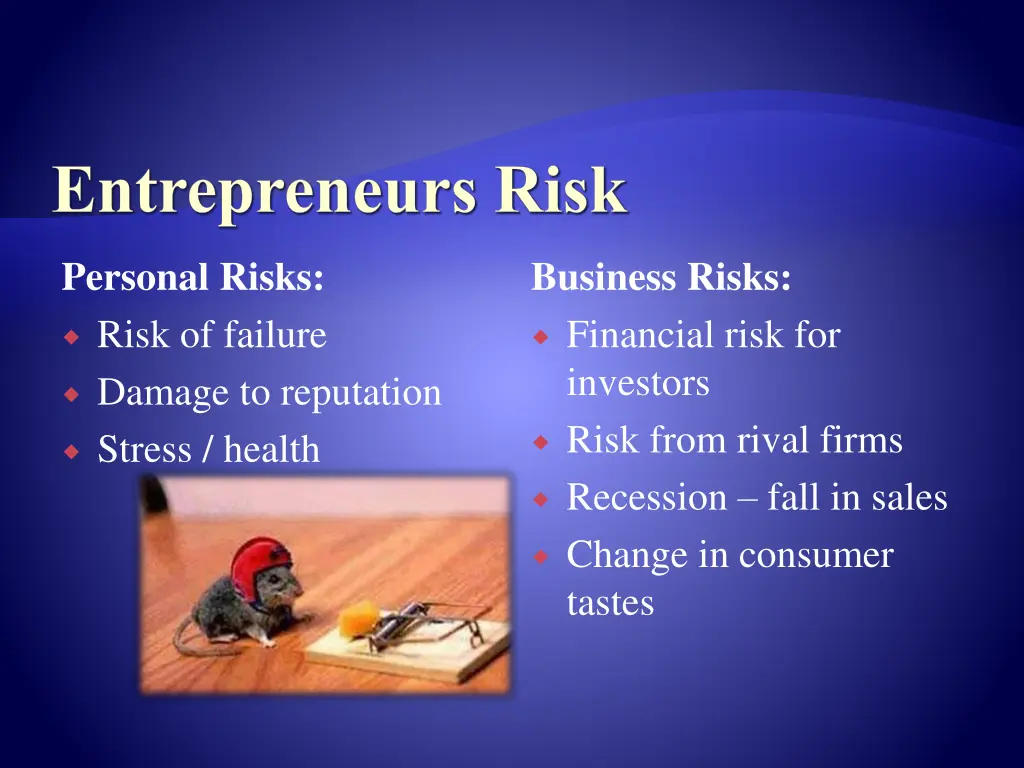 entrepreneurs risk