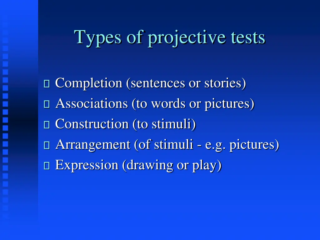 types of projective tests
