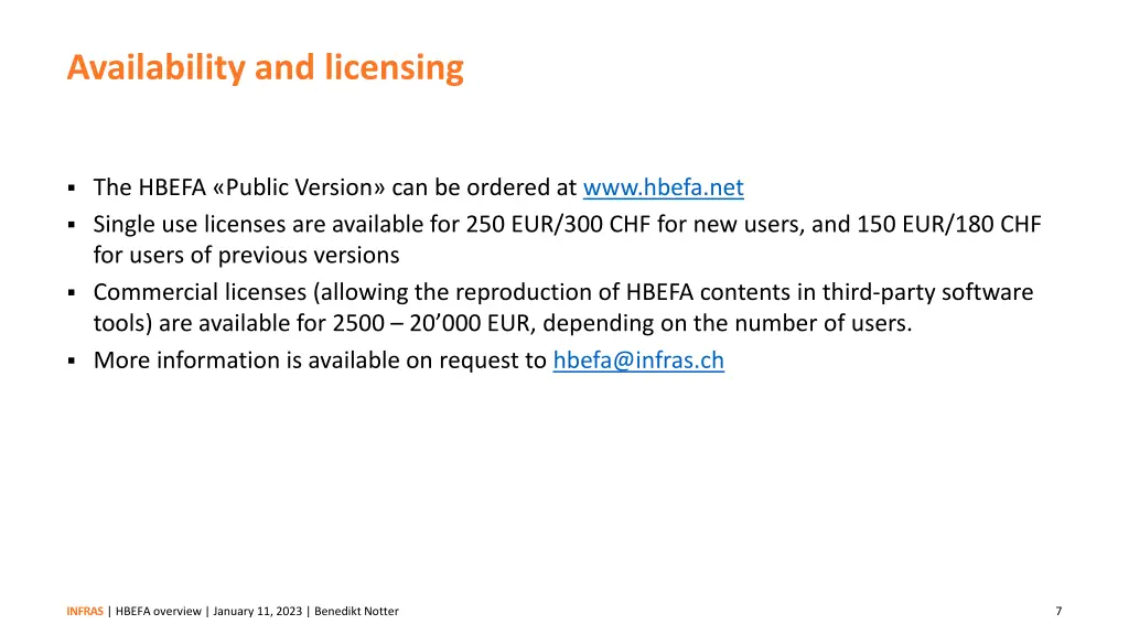 availability and licensing