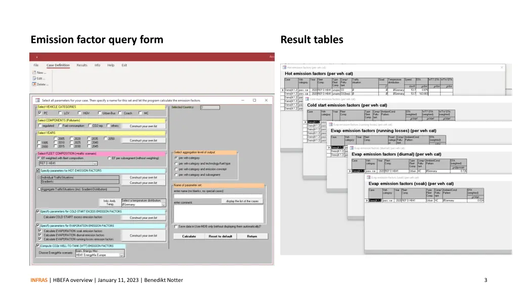 emission factor query form