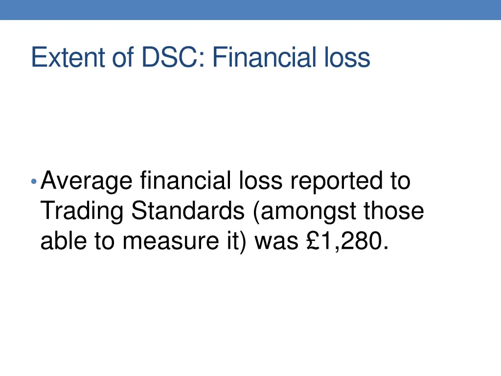 extent of dsc financial loss