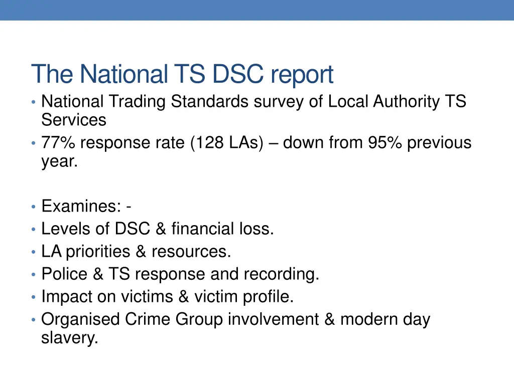 the national ts dsc report national trading