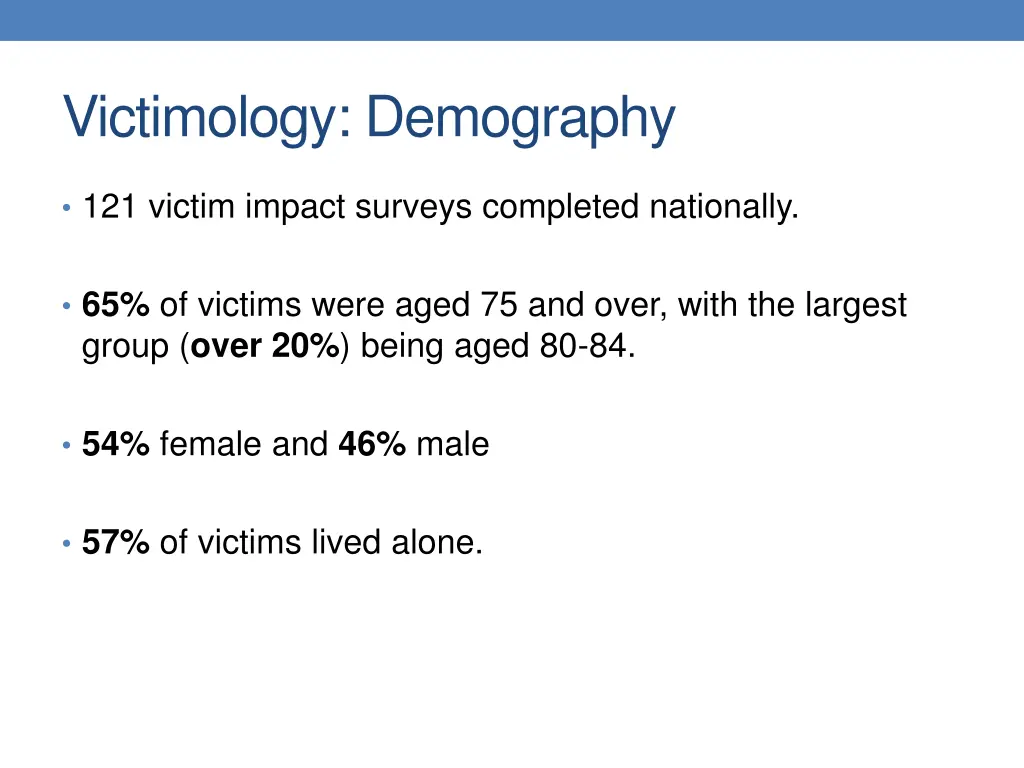 victimology demography