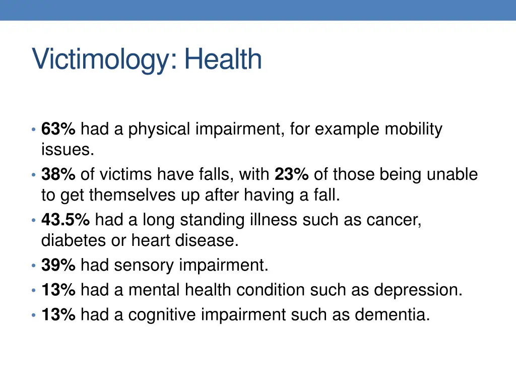 victimology health