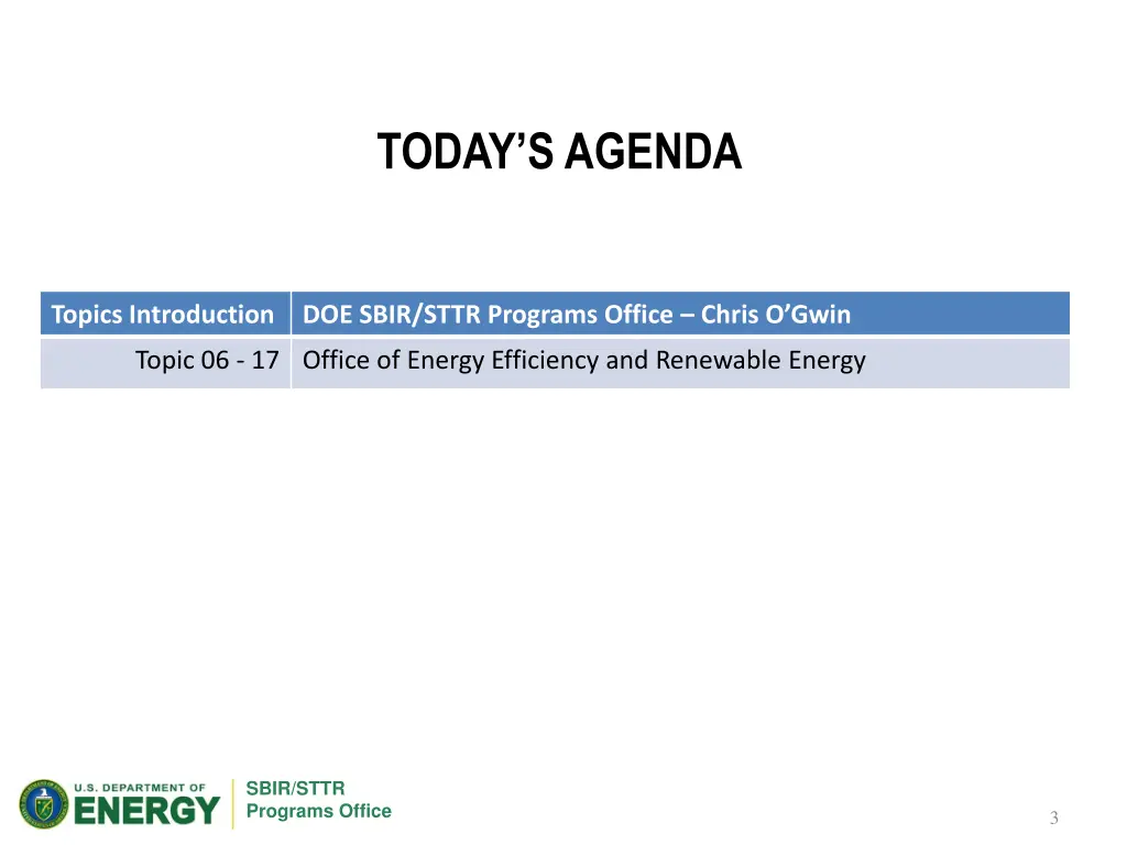 today s agenda