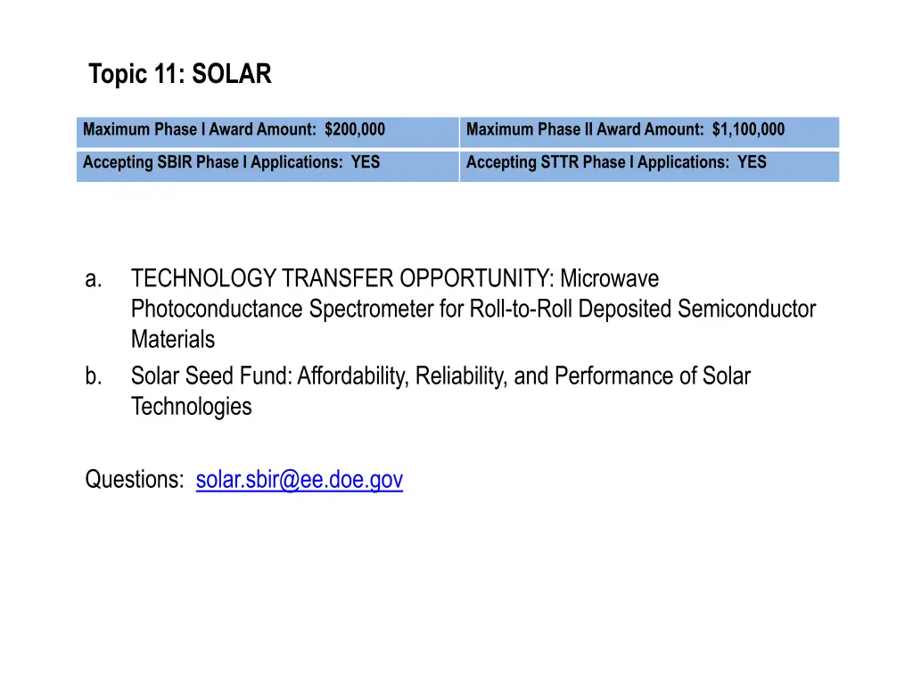topic 11 solar