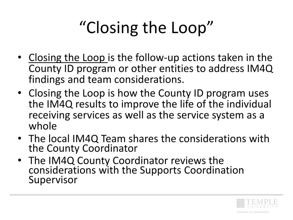 closing the loop