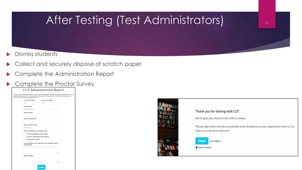 after testing test administrators
