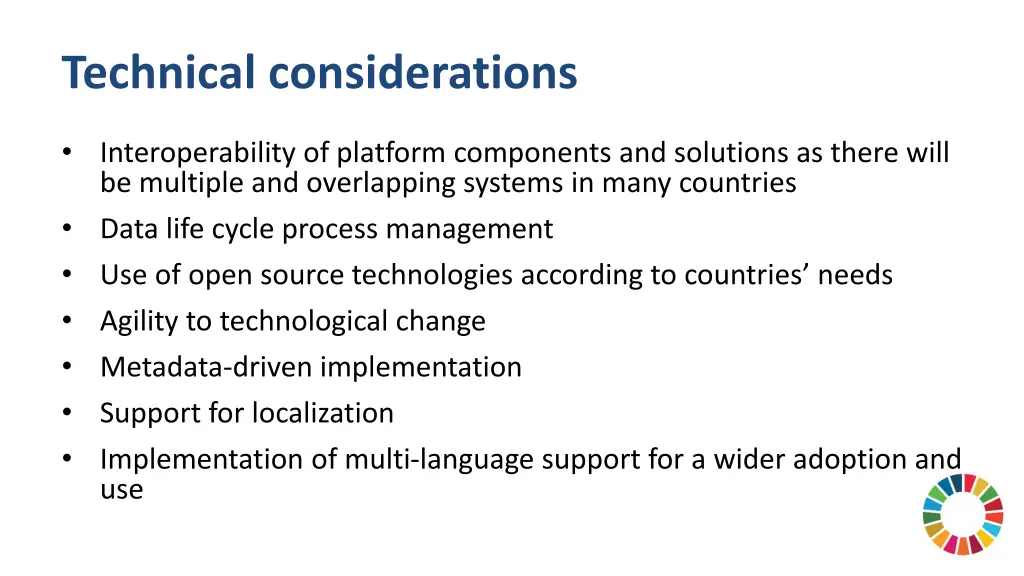 technical considerations