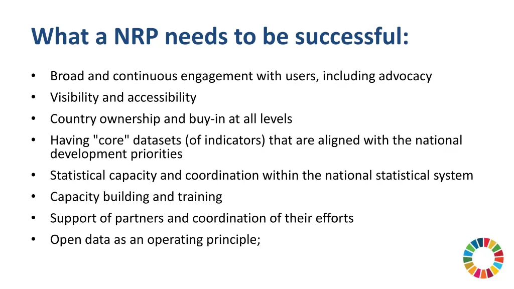 what a nrp needs to be successful