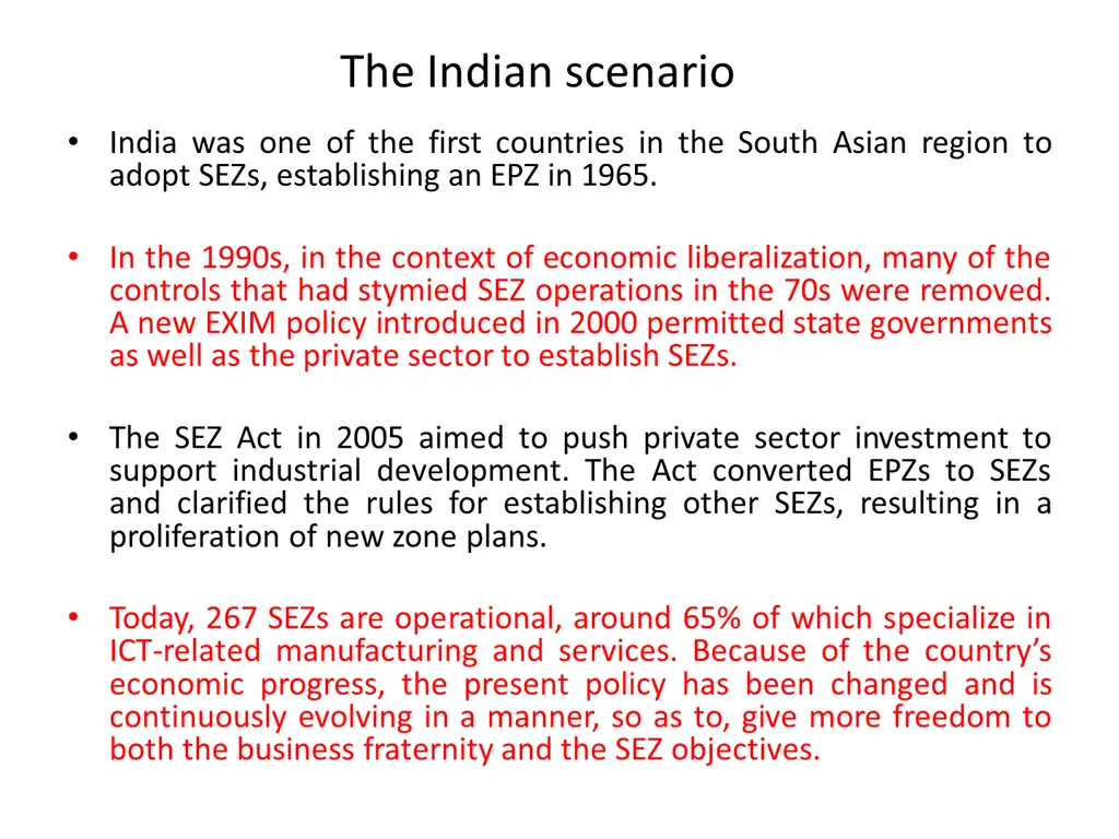 the indian scenario