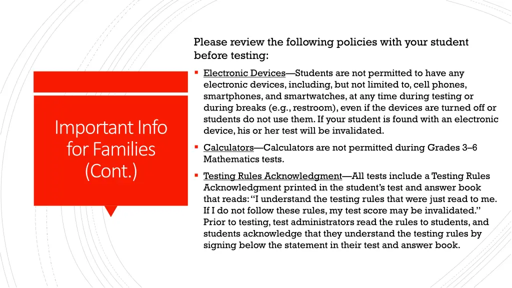 please review the following policies with your
