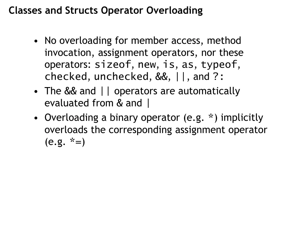 classes and structs operator overloading 2