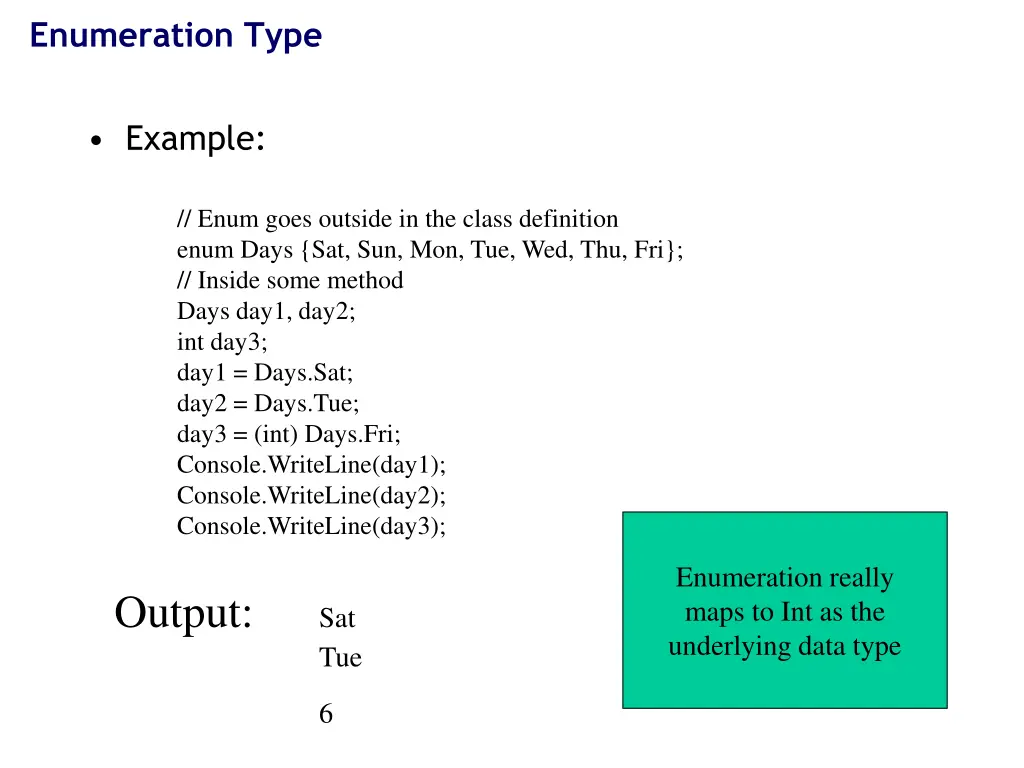 enumeration type